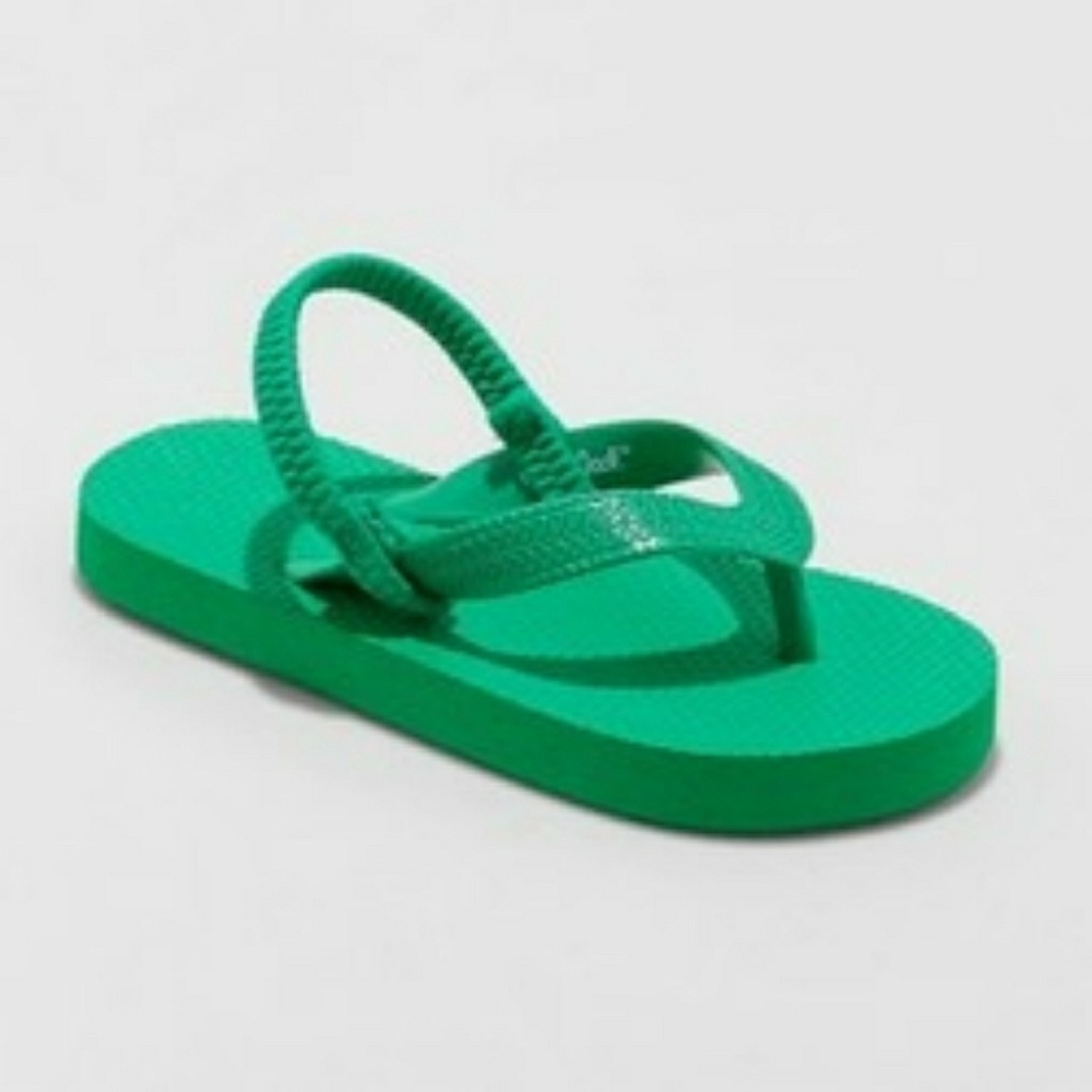 Cat & Jack Toddler Boys Heel Strap Flip Flops, Green, Sizes S, L